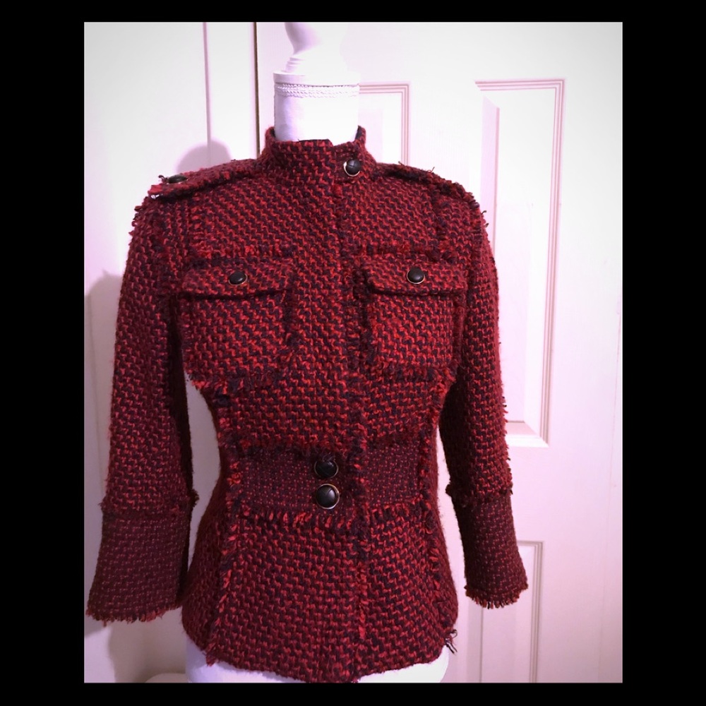 Tory Burch Red Textured Blazer
